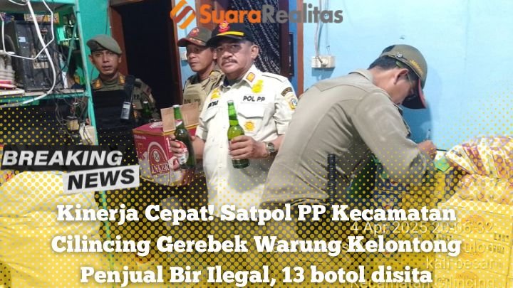 Satpol PP Meringkus Pelaku Usaha Warung Kelontong, 13 botol Bir Disita  (foto:suararealitas)