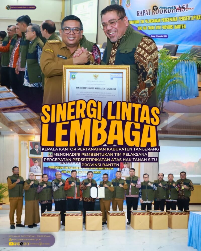 Momentum penyatuan visi antara jajaran Kementerian ATR/BPN dengan Pemerintah Daerah. Turut hadir Gubernur Banten, Setda Banten, Kepala BPKAD Banten, serta Kepala Dinas PUPR Banten