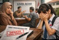 Dugaan pelanggaran serius terhadap hak pendidikan mencuat di SMKN 2 Kabupaten Tangerang. Seorang wali murid mengaku dipaksa menandatangani surat pengunduran diri anaknya